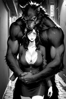 [AI Generated]Wolf guy:Werewolf sex slave Aoshika Akiko