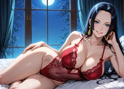 boa hancock red lingerie [AI Generated]