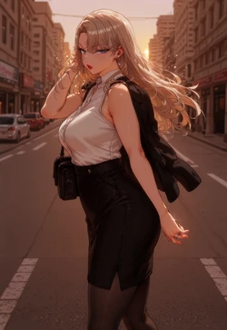 SUNSET STREET POV – REIKA'S WET PAVEMENT REFLECTION [AI Generated]
