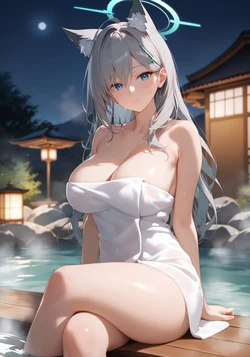 [ReverendGreatLove] Shiroko Terror (Blue Archive) Onsen 145 Pics (Patreon) [AI Generated]