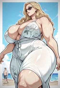 [YashugAI] Blonde Chubby at beach AI Generated]