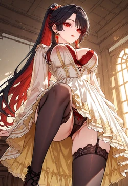 UNDERSKIRT POV – XIANYUN'S LACE CUTOFF PANTIES & HEELS [AI Generated]