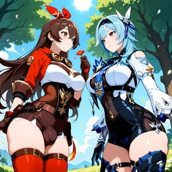 Eula x Amber Banana Bouncer (Patreon) [AI Generated]