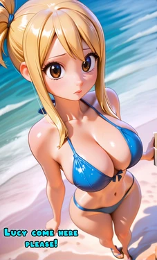 Lucy & Natsu's day at the Beach [AI Generated]