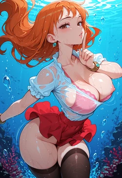 UNDERWATER TREASURE – NAMI'S SIDE SHUSH TEASE [AI Generated]