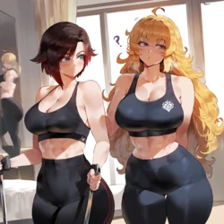 [Meiogun] RWBY Ruby Rose x Yang Xiao Long Gym Yuri (AI Generated)