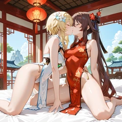 Hu Tao x Lumine Banana Bouncer (Patreon) [AI Generated]