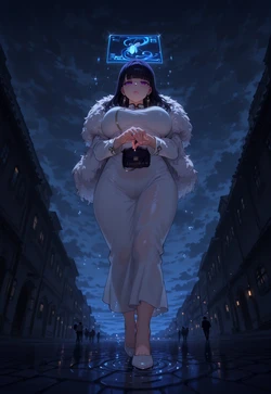 HOLO BILLBOARD GLOW – QIPAO SILHOUETTE RIM LIGHT [AI Generated]