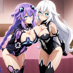 さっきー neptune(series) purple heart and black heart [AI Generated]