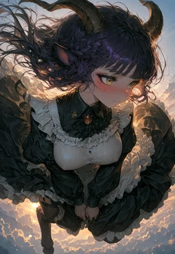 GOAT GIRL CLOUD TEASE – WIND BLOWN SKIRT & GARTERS [AI Generated]