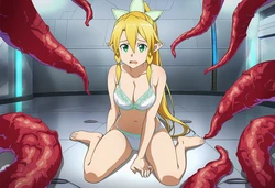 口・耳・首・乳首を責められ喘ぎまくるリーファ (AI Generated)