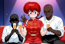 Ranma-chan celebrates new years abroad [AI Generated]