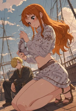 Nami's steaming bra reveal [AI Generated]
