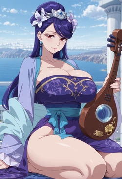 Meowu laha 💘 - 梨花妃 Lihua | Santorini 🌊🍇 (Patreon) [AI Generated]