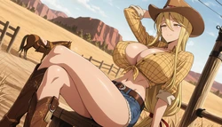 Meowu laha 💘 - 鞠川静香 - カウガール | Marikawa Shizuka - Cowgirl 🐎💛 (Patreon) [AI Generated]