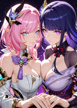 [KALA AI NSFW] Elysia and Raiden Shogun 360 pics 2025-09-03 (Patreon) [AI Generated]