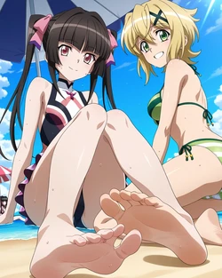 [足裏脇好きフォニックゲイナー] Tsukuyomi Shirabe ＆ Akatsuki Kirika (Senki Zesshou Symphogear) [AI Generated]