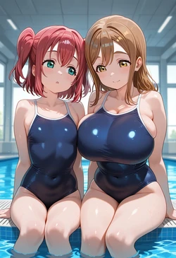 Kurosawa Ruby & Kunikida Hanamaru - On The Pool [AI-Generated]