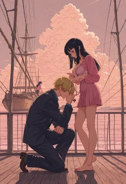 SHIP DECK CEREMONY – PLEATED SKIRT BRA OFFER [AI Generated]