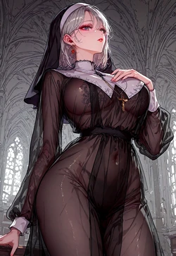 NUN DRESS POV – SEE-THROUGH LOW ANGLE [AI Generated]