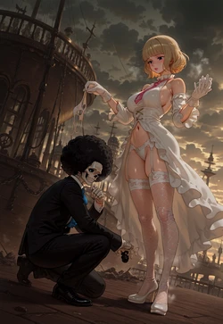 SKELETON PANTY WORSHIP POV – STUSSY FISHNET THIGHHIGHS [AI Generated]