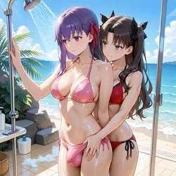 Rin Tohsaka x Matou Sakura Banana Bouncer (Patreon) [AI Generated]