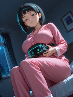 [Malth] Suguha masturbating in VR as Leafa (Sword Art Online) [AI Generated]