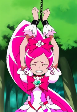 拘束され、おじさんに痴漢行為を受けるキュアブロッサム [AI Generated]