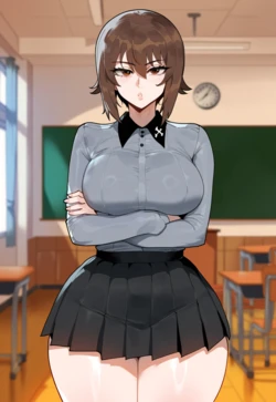 [creamy AI] Maho Nishizumi, PAWG Vs BBC [AI Generated]