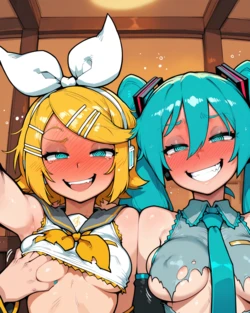 [VelianthArt] Hatsune Miku & Kagamine Rin (Vocaloid) [AI Generated]