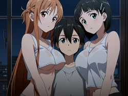 [TheStrangestAi] Asuna X Kirito X Suguha (Sword Art Online) [AI Generated]