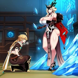 Signora+x+Aether+Fatui+Victory+ [AI Generated]