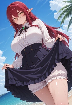 Bloomers Stitching, Wilderness Disgust - Mirabel's Skirt-Lift Gaze [AI Generated]