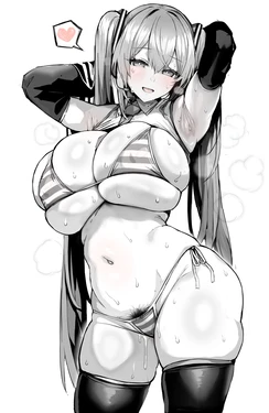 [ぶるー] むちむちミクがオホ声で鳴きまくるだけの１P漫画 (VOCALOID)