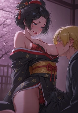 KIMONO ASS GRIND – MESSY HAIR SWEAT DROP [AI Generated]