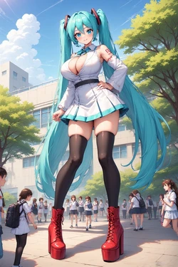 Hatsune Miku Schoolgirl [AI Generated]