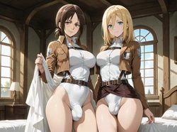 Ymir x Krista Lenz Banana Bouncer (Patreon) [AI Generated]