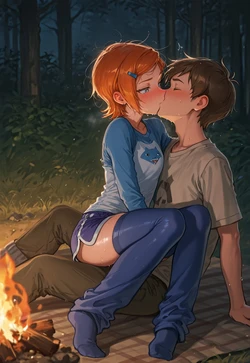 TENNYSON WARMING UP NEAR THE CAMPFIRE [AI Generated]