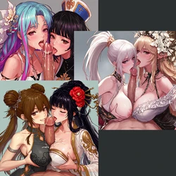 [AI Generated] (woshould) 双人 缪-奶/花-巫女/剑帝-死灵  地下城与勇士 dnf dungeon＆fighter