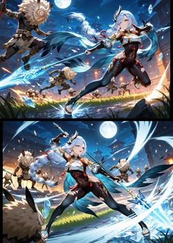 ●PIXIV● 申鶴大戰丘丘人2025 qian-xing [102693044] （Photoshop + AIGenerated）