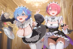 aHero - 927 re_zero REM RAM BBC FFM 370p (Patreon) [AI Generated]