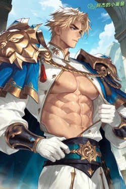 [KisenAI] Arthur-亚瑟-荣光之誓-铠甲腹肌肌肉P1-王者荣耀-Honor of Kings-SFW [AI Generated]