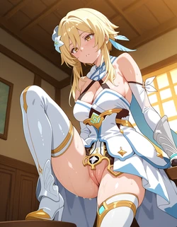 Purpleh31 - Lumine (Genshin Impact) default outfit 247P (Patreon) (AI Generated)