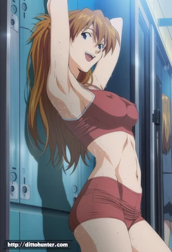 [DittoHunter] Asuka Langley Soryu (Neon Genesis Evangelion) Whispers in the Sweltering Heat [Ai Generated]