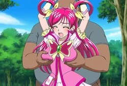 拘束され痴漢行為を受け悲鳴をあげるキュアドリーム [AI Generated]