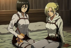 Sticky - AOT - Mikasa x Annie Threesome (Patreon) [AI Generated]