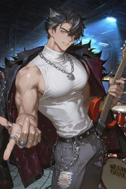 [Wriothlove] Wriothesley 莱欧斯利 RockStar (Genshin Impact) [AI Generated]