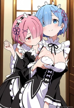 tachibana ai - [Re:ZERO] Ram and Rem 75 illustrations | [Re:ゼロから始める異世界生活] ラムとレム 75枚 (Patreon) [AI Generated]