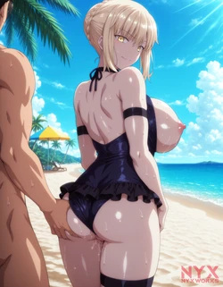 Nyx2D - Tier 6 big Comission: Saber Alter (Fate) on the Beach (Patreon) [AI Generated]