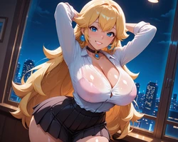 Sticky - Princess Peach x Old Man (Mario Bros) AI Generated